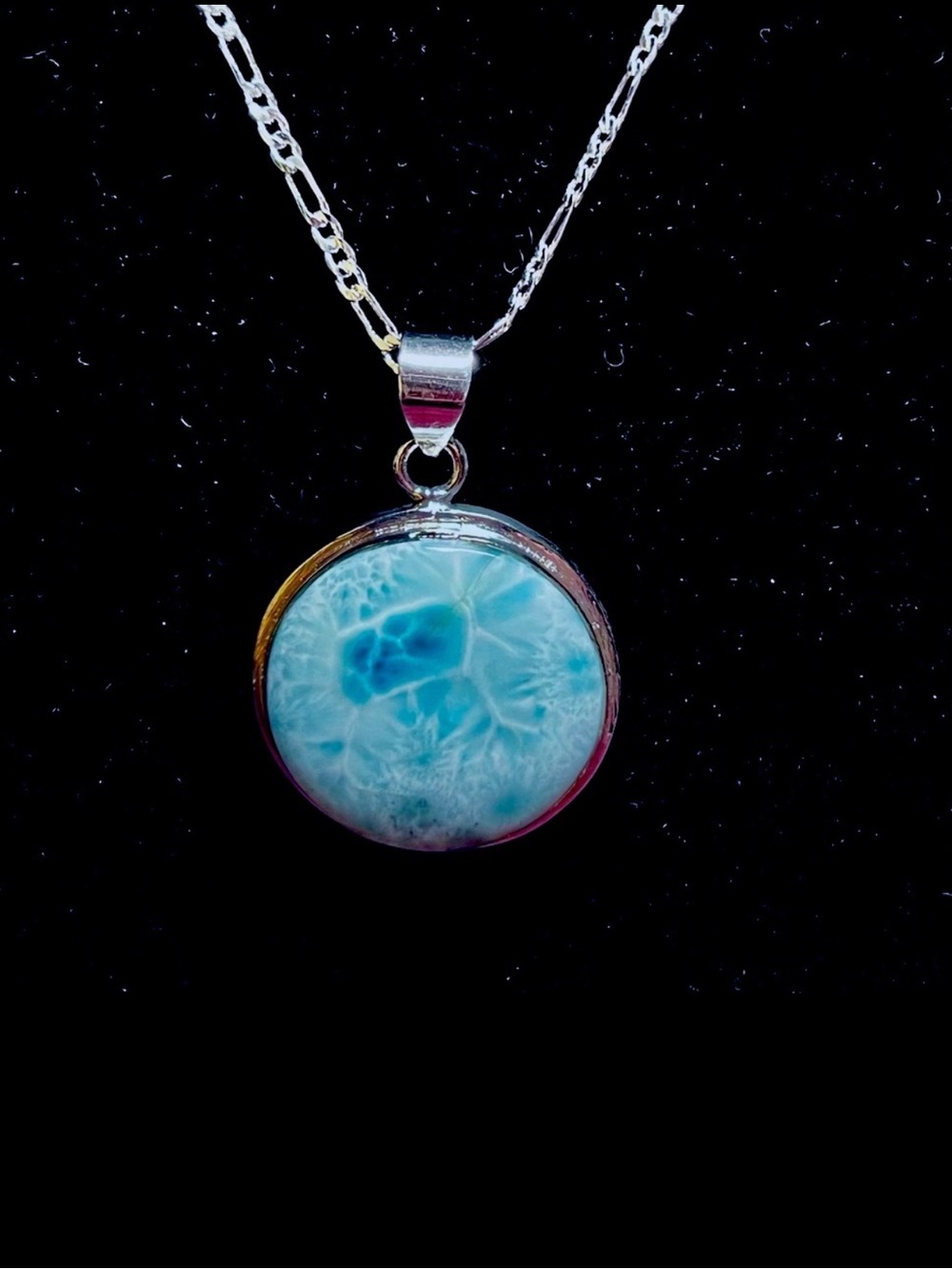 Elegant Laramar Natural Stone Pendant with 24” Sterling Silver Necklace NWOT